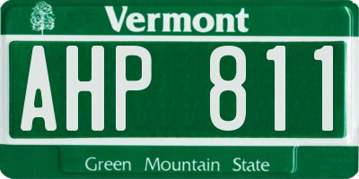VT license plate AHP811