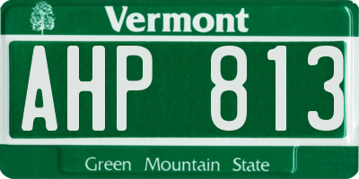 VT license plate AHP813