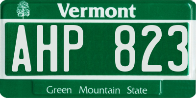VT license plate AHP823