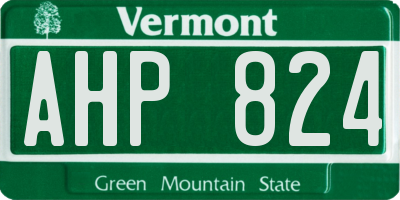 VT license plate AHP824