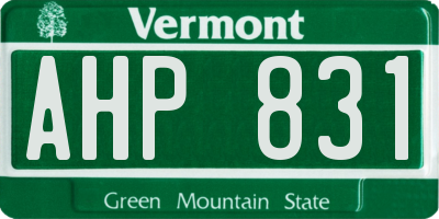VT license plate AHP831
