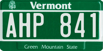 VT license plate AHP841