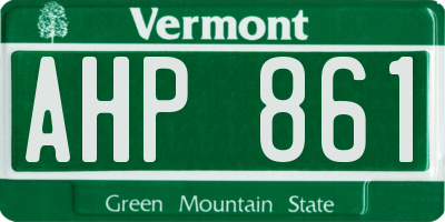 VT license plate AHP861
