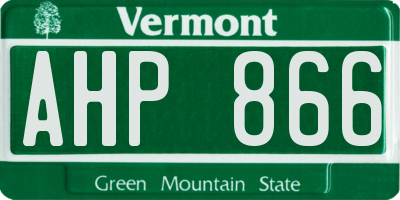 VT license plate AHP866