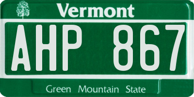 VT license plate AHP867