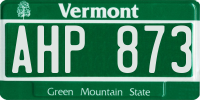 VT license plate AHP873