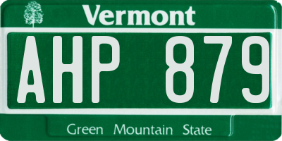 VT license plate AHP879