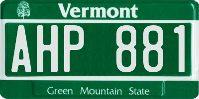 VT license plate AHP881