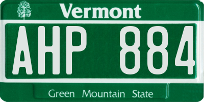 VT license plate AHP884