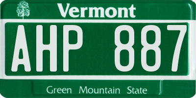 VT license plate AHP887