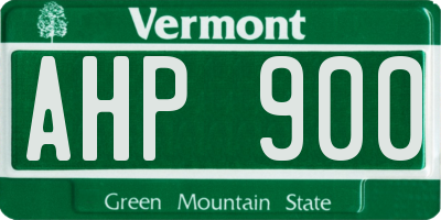 VT license plate AHP900