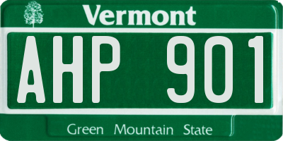 VT license plate AHP901