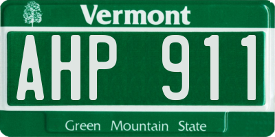 VT license plate AHP911