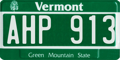 VT license plate AHP913