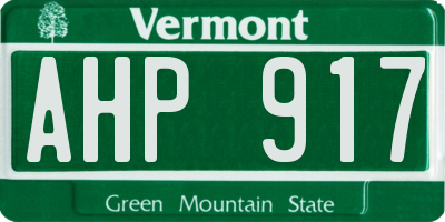VT license plate AHP917