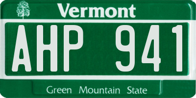 VT license plate AHP941