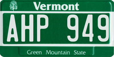 VT license plate AHP949