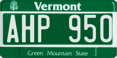 VT license plate AHP950
