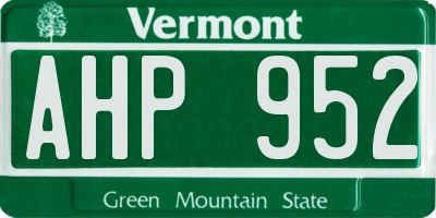 VT license plate AHP952