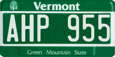 VT license plate AHP955