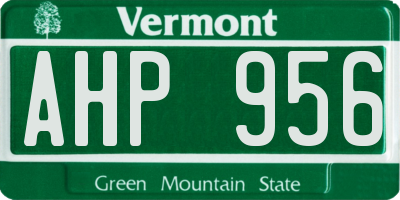 VT license plate AHP956