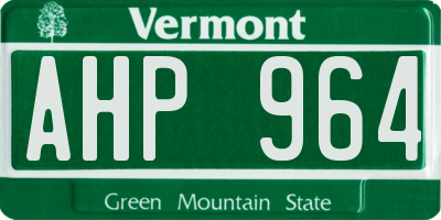 VT license plate AHP964