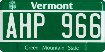 VT license plate AHP966