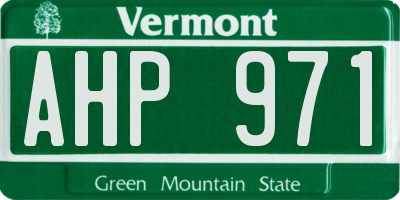 VT license plate AHP971