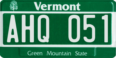 VT license plate AHQ051