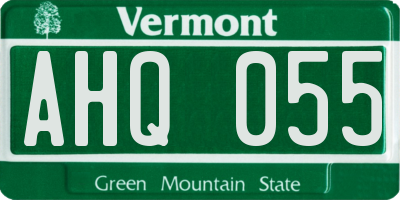 VT license plate AHQ055