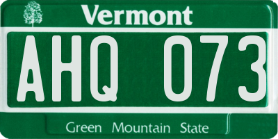 VT license plate AHQ073