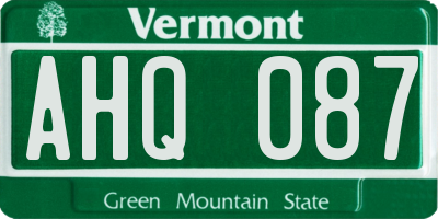VT license plate AHQ087
