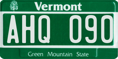 VT license plate AHQ090