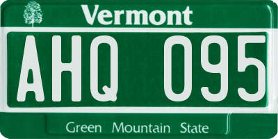 VT license plate AHQ095