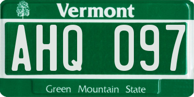 VT license plate AHQ097