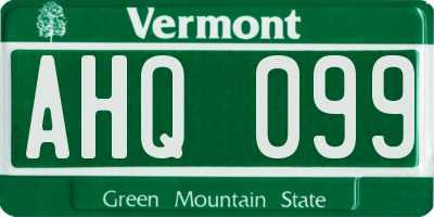 VT license plate AHQ099