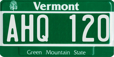 VT license plate AHQ120