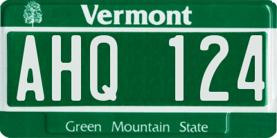 VT license plate AHQ124