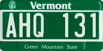 VT license plate AHQ131
