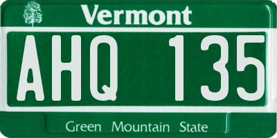 VT license plate AHQ135