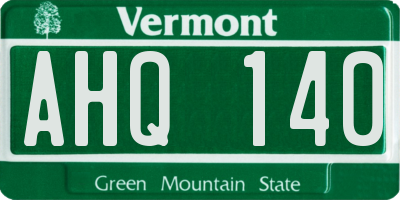 VT license plate AHQ140