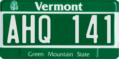 VT license plate AHQ141