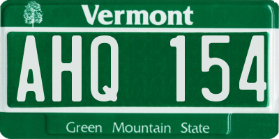 VT license plate AHQ154