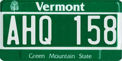 VT license plate AHQ158