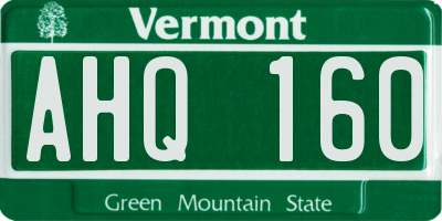 VT license plate AHQ160