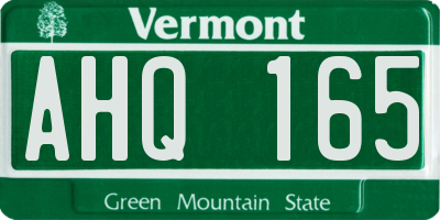 VT license plate AHQ165