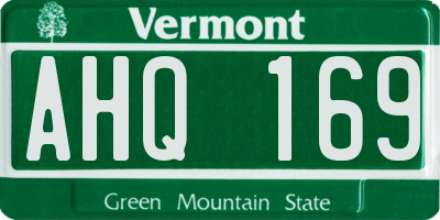 VT license plate AHQ169