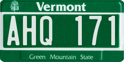 VT license plate AHQ171