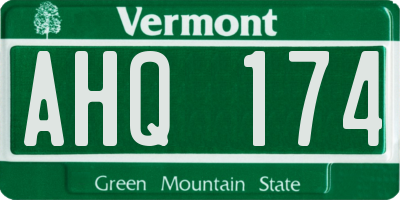 VT license plate AHQ174
