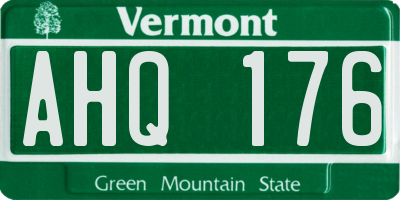 VT license plate AHQ176